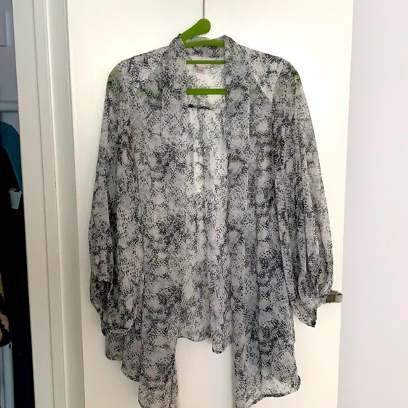 Sheer Printed Cardigan - Picture 1 of 3